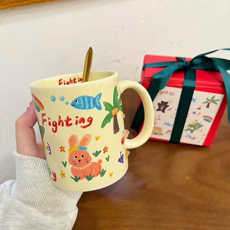 Cute ceramic capacious coffee high quality tea cup, for beloved
