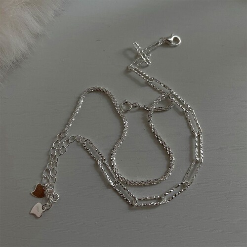 Layered crystal shimmering bracelet for women, versatile and elegant, minimalist temperament, cold wind style, stackable starry bracelet