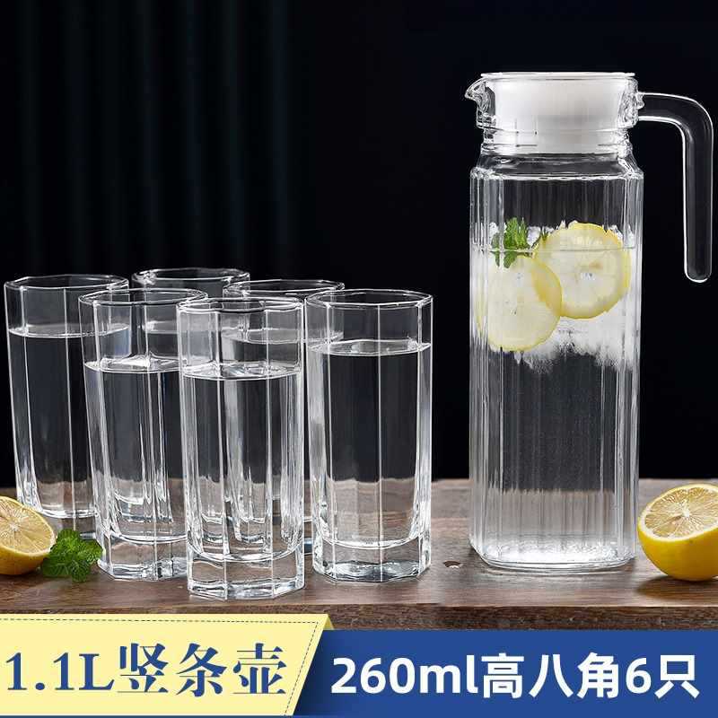 tetera de agua fría, tetera de vidrio, tetera de té doméstica de gran capacidad a prueba de explosiones y calor, taza de agua fría y hervida de alta temperatura