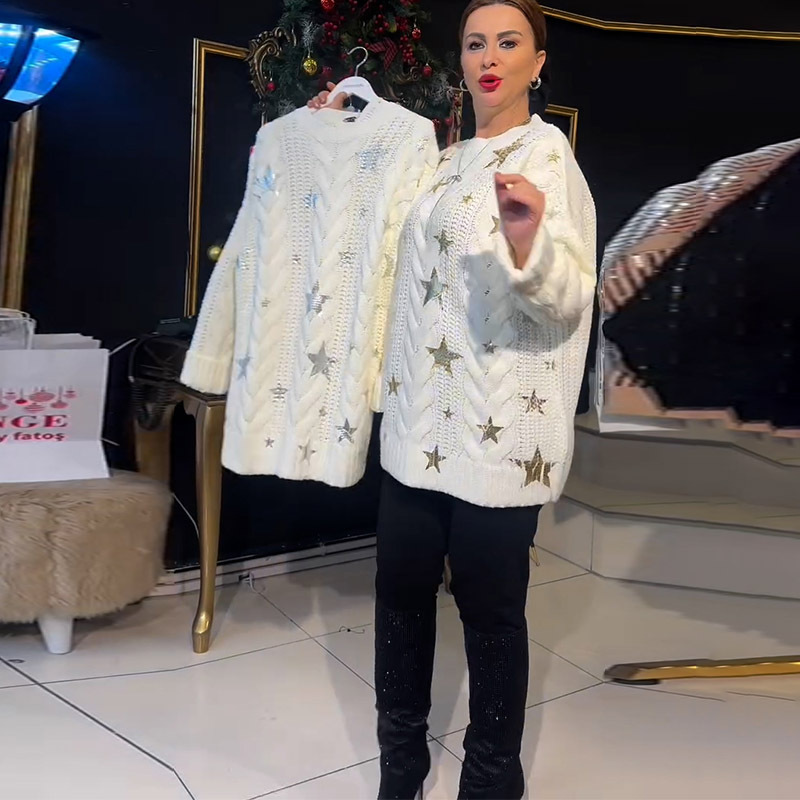 Spring 2025 New European and American Amazon Cross-border Fashion Gentle Wind Twist Knitted Sweater dress Spring 2025 New European and American Amazon Cross-border Fashion Gentle Wind Twist Knitted Sweater dress