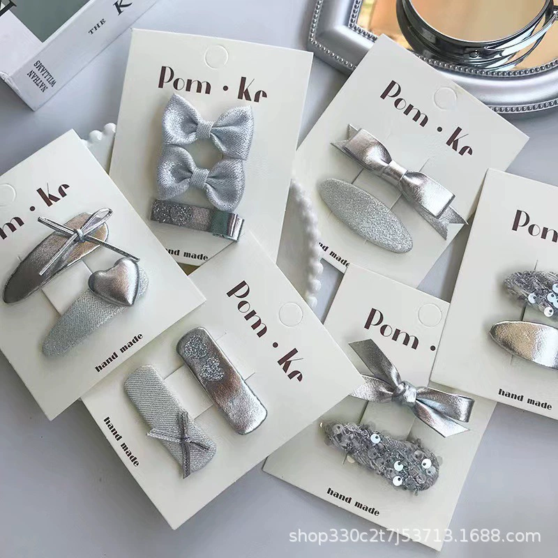 Новый милый любовный бант кожаные заколки для волос Детская мода дикие боковые челки сломаны заколки для волос