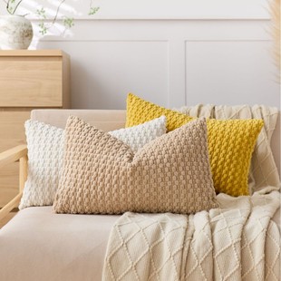 Factory Direct Supply of Fashionable New Corduroy Bubble Grain Pillowcase Sofa Square Pillow Amazon Bestseller (Pillow Not Included)