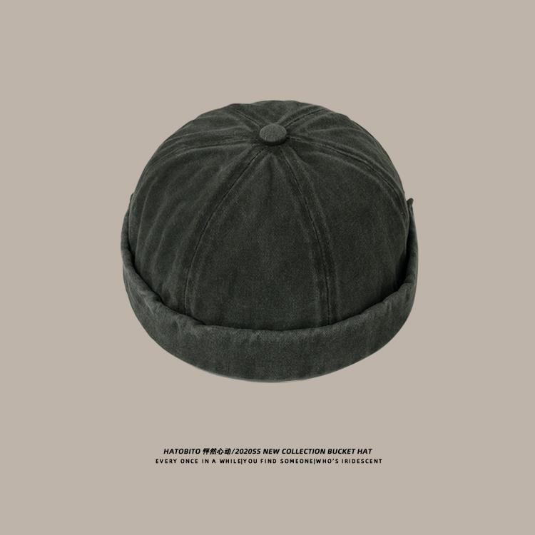 ~笨笨小舖~瓜皮帽 日系 棉質 帽子 圓頂 雅痞流氓帽 地主帽 水兵帽 地主帽 流氓帽 遮陽帽 嘻哈帽 遮陽帽 工作帽