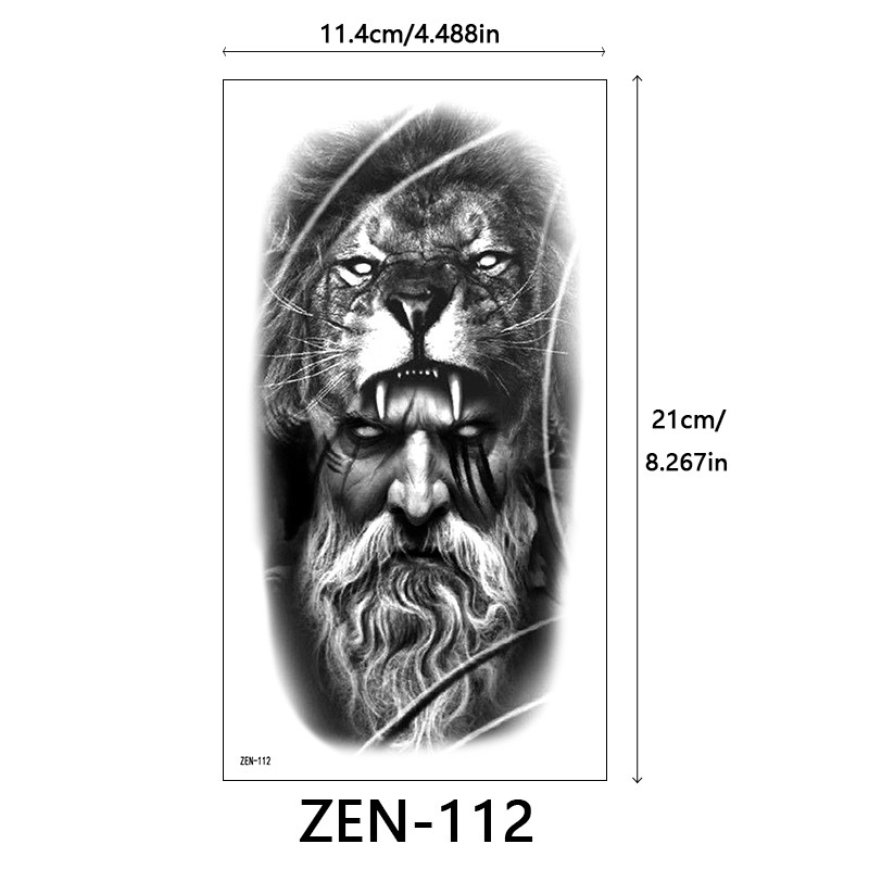 新品跨境 ZEN小全臂纹身贴半臂纹身贴动物花朵万圣节纹身贴tattoo|undefined