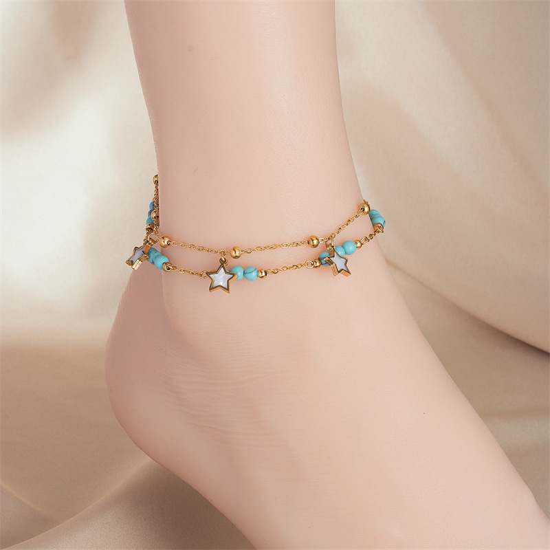 Sexy Star Eye Titanium Steel Plating Women's Anklet display picture 4