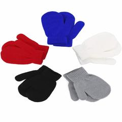 Children's Plain Color Knitted Warm Magic Mittens for Toddlers and Infants, 1-4 Years Old, Fingerless Knitted Cute Baby