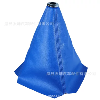 Shift Lever Protective Cover | Cab and accessories - blue-leather-bright-head-blue-line