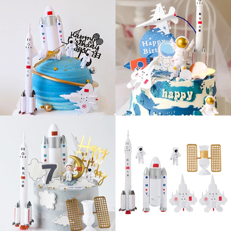 Space Scene Cake Decoration Set Space Shuttle Rocket Astronaut Birthday Model Party Baking Supplies Space Scene Cake Decoration Set Space Shuttle Rocket Astronaut Birthday Model Party Baking Supplies