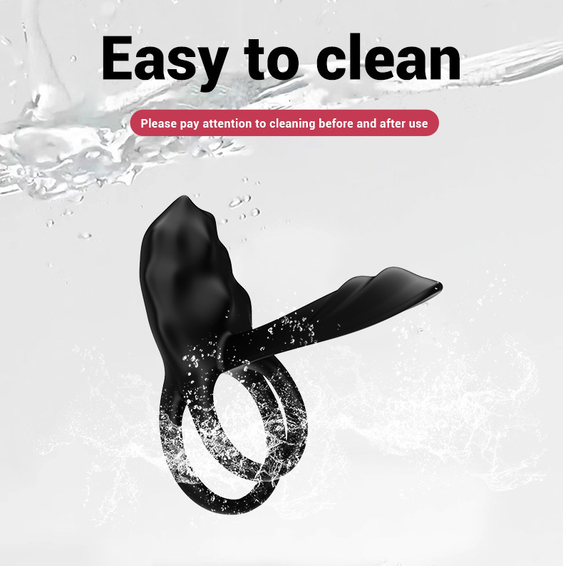 Wireless Remote Control Vibrating Double Ring with Prostate Massager, Silicone Delay Cock Ring — detail image 6