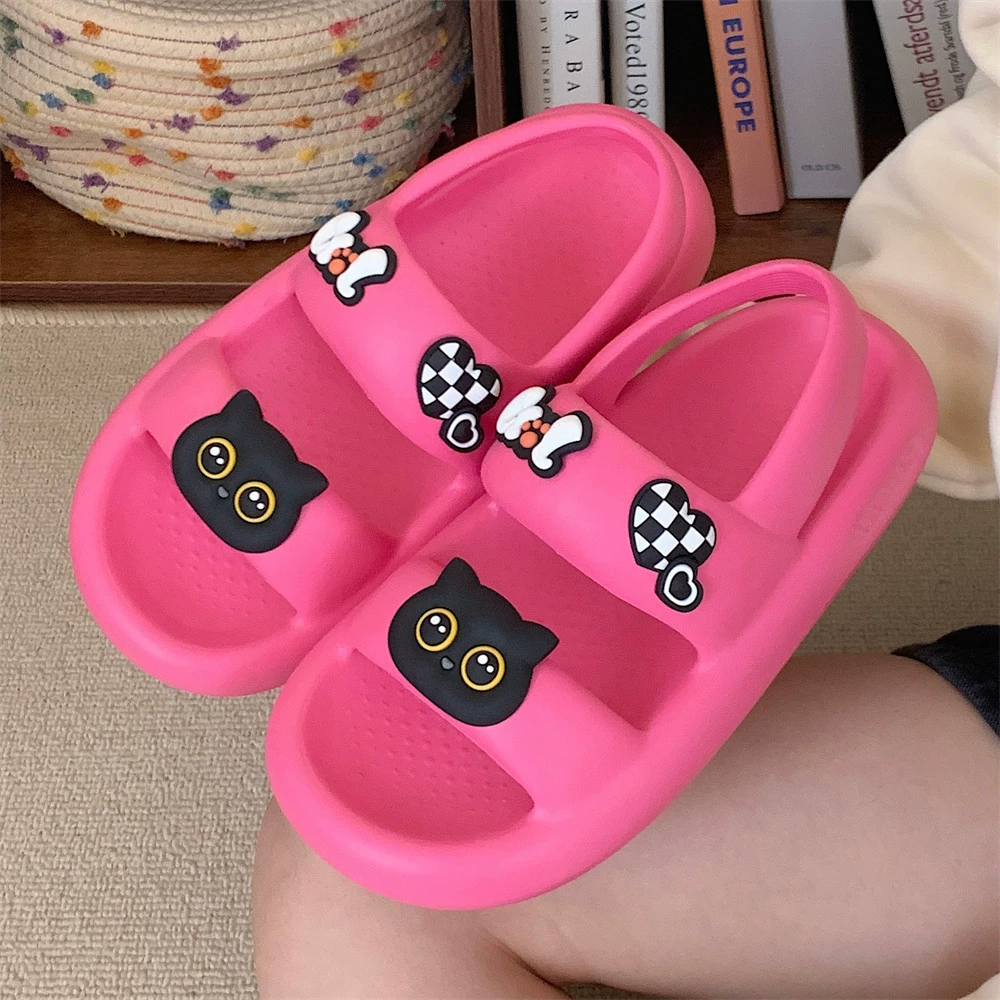 EVA летние интернет-Знаменитые сандалии с двойным поясом для женщин милые крутые стильные милые черные котенки уличные сандалии на толстой подошве с навозом