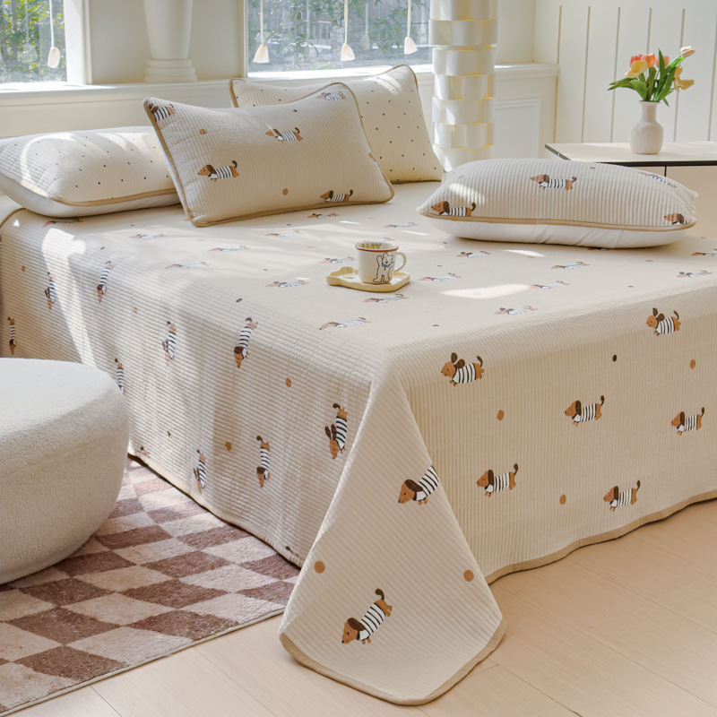 2025 nueva cubierta de cama de tatami de algodón de una sola pieza 2025 nuevo traje de tres piezas de sábanas antideslizantes de algodón universal de cuatro estaciones