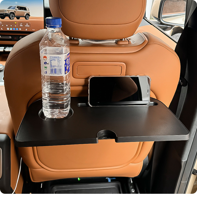 Suitable for Chery Icar V27 Rear Seat Small Table Board, Car-Mounted Folding Dining Table, Multi-Functional Storage Cup Holder Modification Part