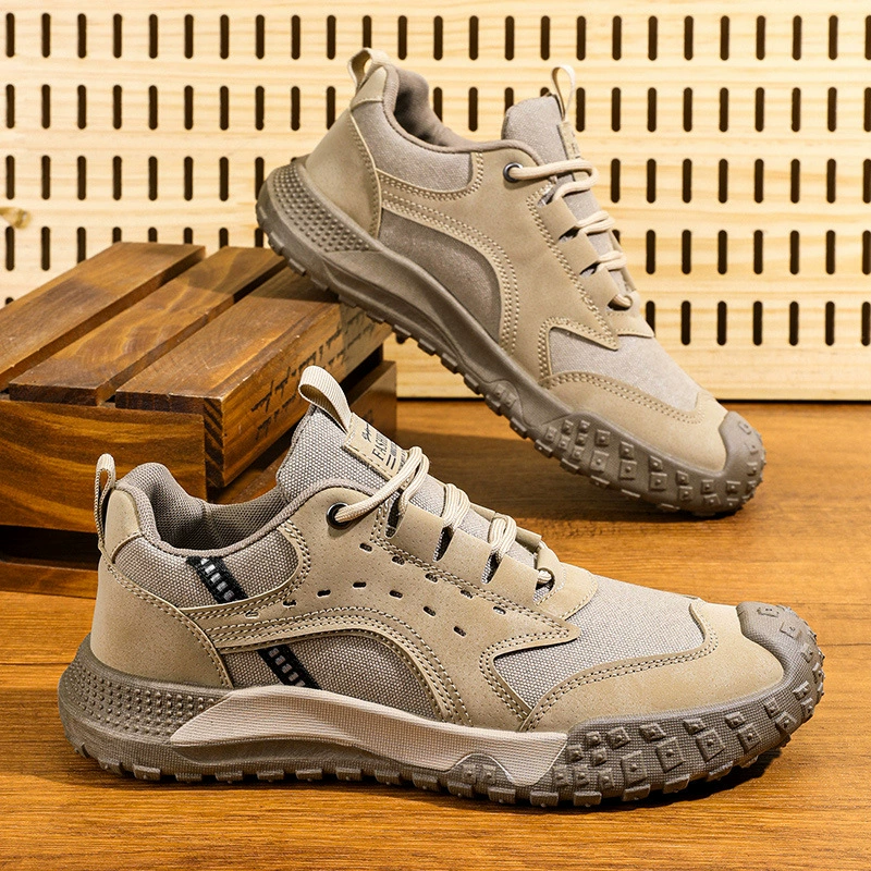 Осенняя и зимняя мужская обувь с толстой подошвы нескользящая и износостойкая строительная площадка обувь для защиты труда мужская обувь на открытом воздухе не устала