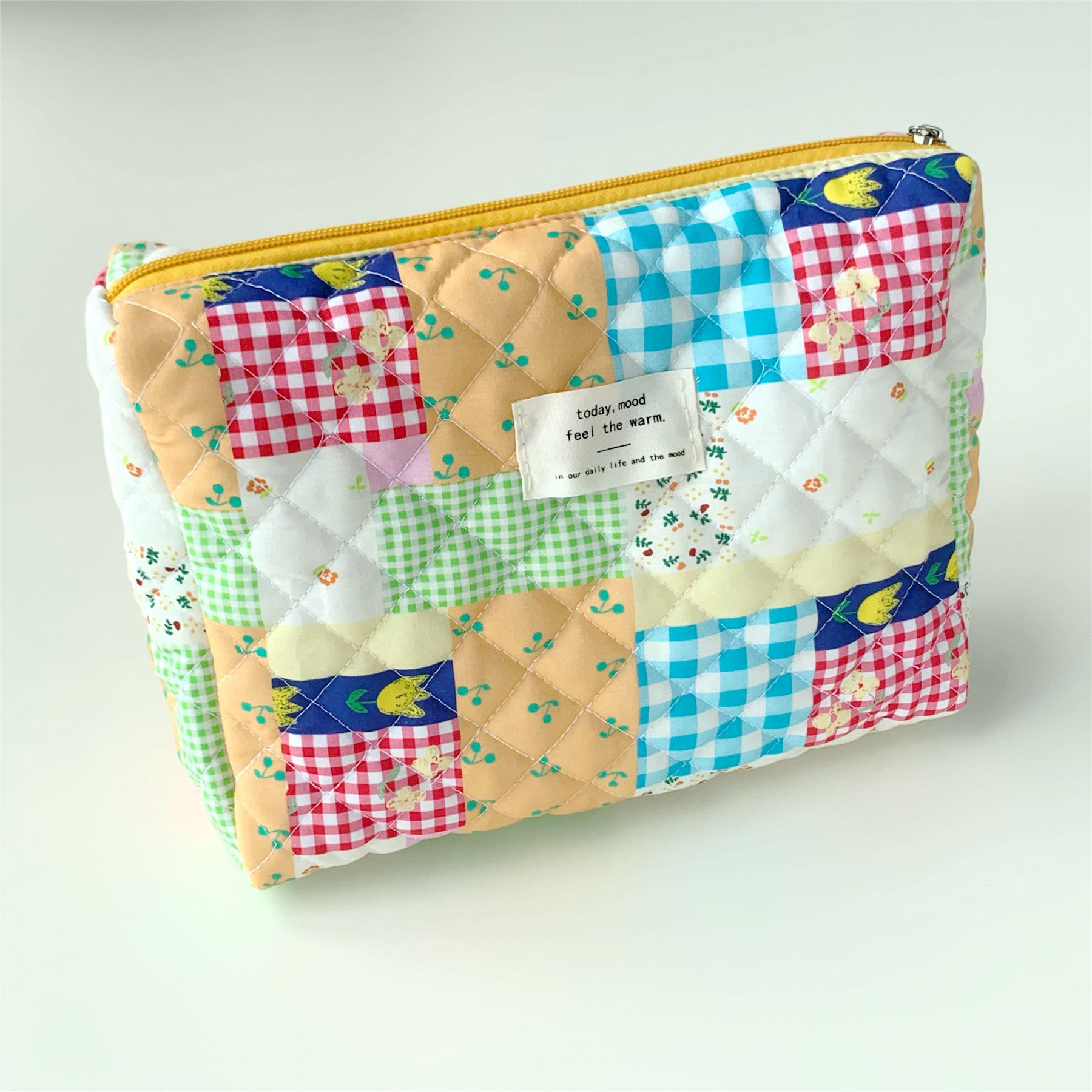 Women's All Seasons Cotton Flower Elegant Square Zipper Cosmetic Bag display picture 5