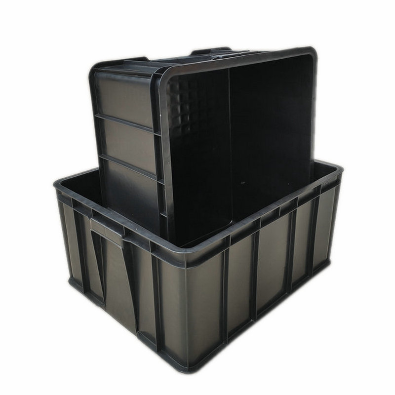 防静电塑料周转箱仓储货架电子配件物料箱导电塑胶箱黑色PP收纳箱