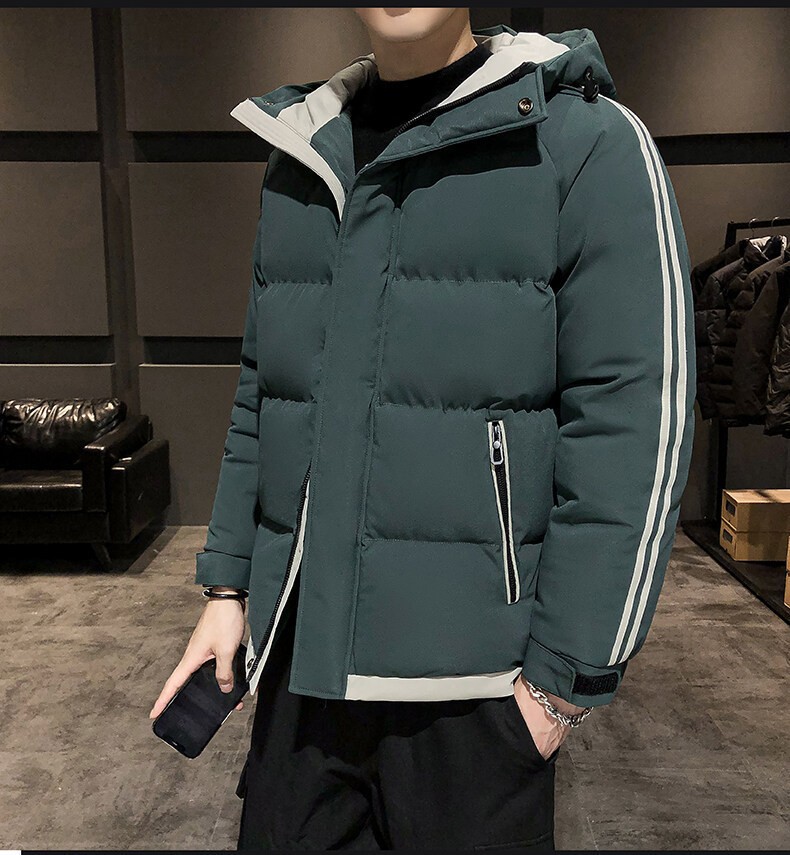 Abrigo de algodón acolchado para hombres 2023 Invierno nuevo estilo coreano abrigo de algodón acolchado para hombres suelto más tamaño con capucha abrigo de algodón acolchado engrosado abrigo cálido