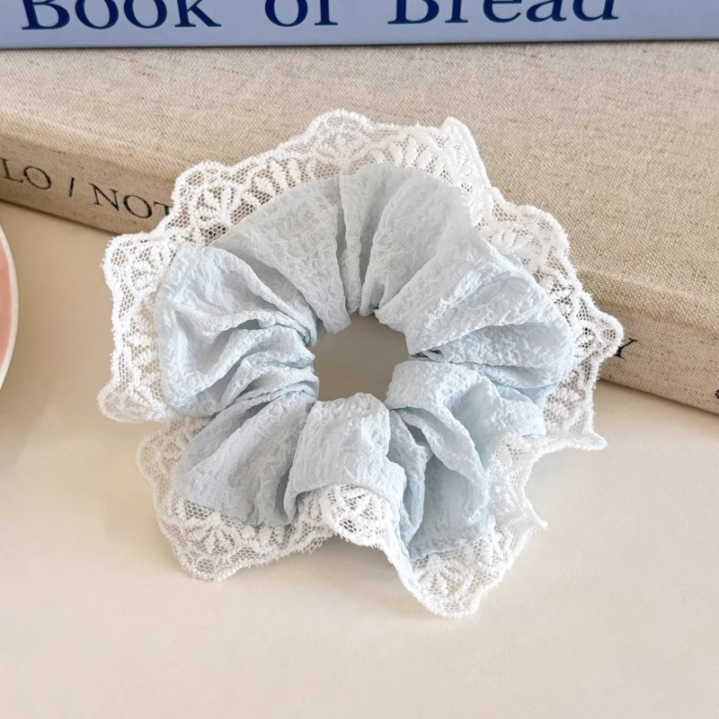 Cuerda para el cabello de intestino grueso azul para niños Cuerda para el cabello de encaje dulce para niñas