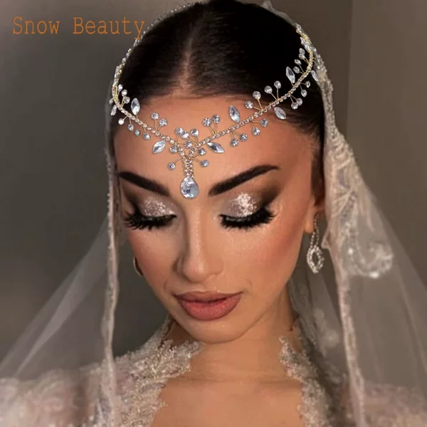 European and American Simple Bridal Headwear Hair Band Rhinestone Headwear Bridal Pressure Hair Band Wedding Dress Accessories