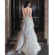 High-end Evening Dress 2024 New Autumn Elegant Art Test silver Sequins Toast Dress Bride Celebrity Dress