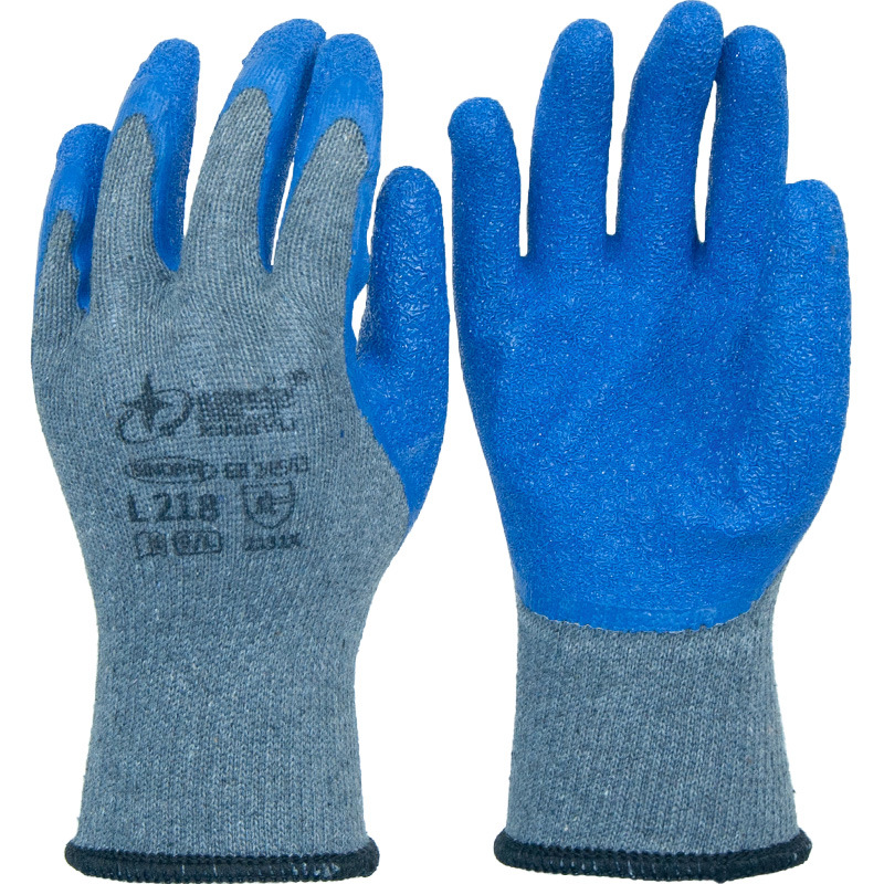 Xingyu L208 semi-látex estriado antideslizante antideslizante engrosado anti-corte de 10 agujas de protección laboral mano durable