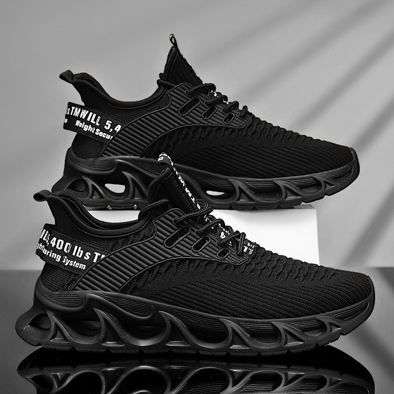 Foreign trade cheap 2025 new pure black men's shoes spring breathable work shoes mesh sports labor protection shoes a generation of hair