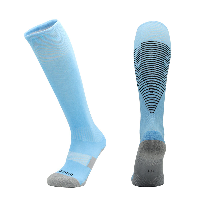 Calcetines de fútbol sobre la rodilla de color sólido personalizados Calcetines para adultos, niños de escuela primaria, calcetines deportivos con fondo de toalla gruesa, calcetines de béisbol