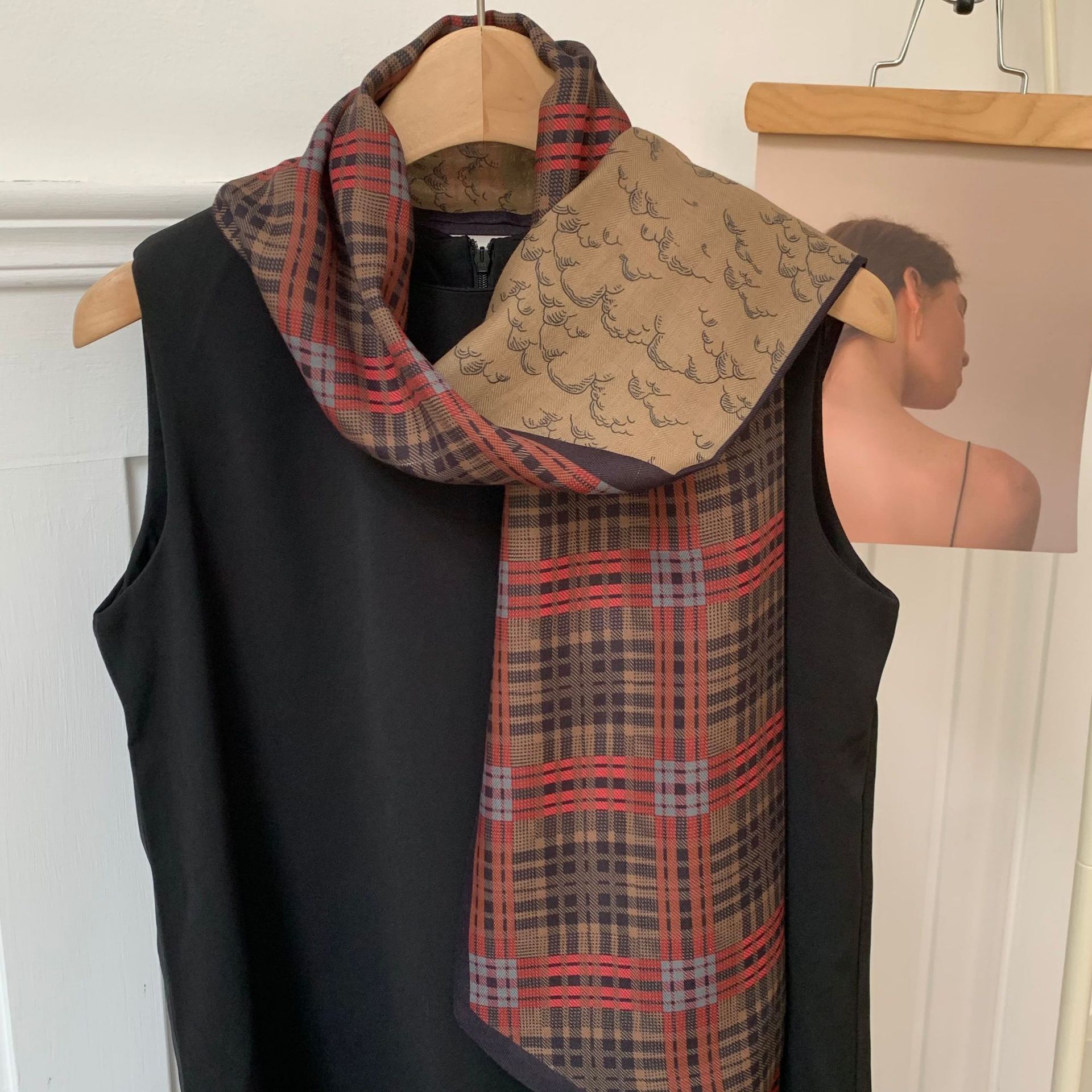 Pañuelo de seda, tira larga, sentido avanzado, nuevo estilo, bufanda pequeña para el cuello, pañuelo floral, cinturón de decoración literaria de todo fósforo pastoral femenino de verano