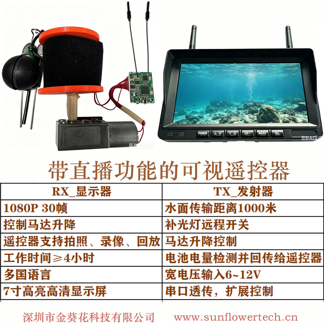 Underwater Automatic Lifting Camera Bait Boat with Visual Remote Control, Modified Bait Boat with Remote-Controlled Underwater Camera