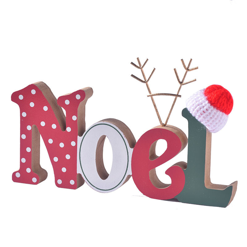 クロスボーダークリスマス木製ノエルレターオーナメントクリスマスデコレーションクリエイティブデスクトップウィンドウレターオーナメント|undefined