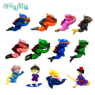 Orange blue fat man diver in stock wholesale aquarium ornamental floating fish tank landscaping marine ornaments frogman