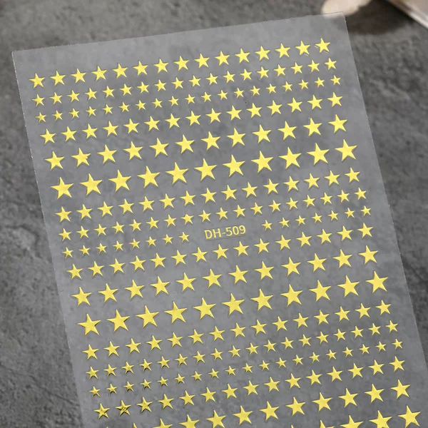 Solid Color Regular Pentagram Nail Stickers, Versatile Flat Design, Large and Small Sizes, Regular Pentagram DIY Nail Stickers Dh509