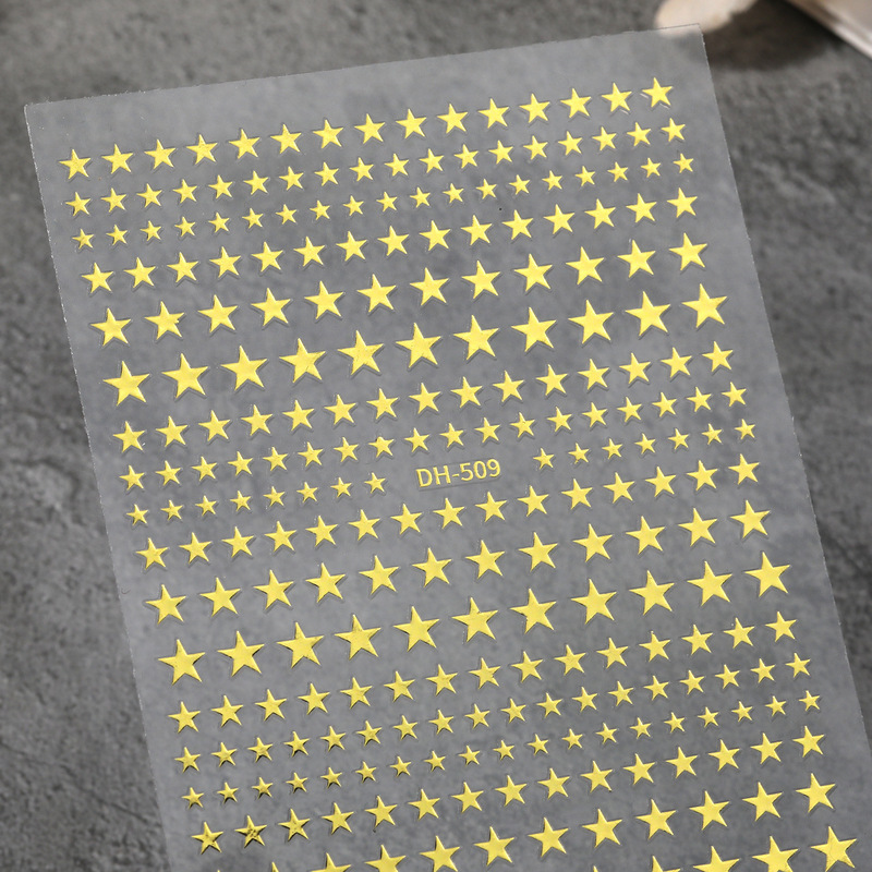 Solid Color Regular Pentagram Nail Stickers, Versatile Flat Design, Large and Small Sizes, Regular Pentagram DIY Nail Stickers Dh509