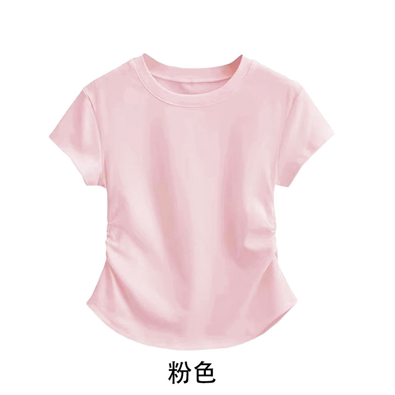 핑크 라운드넥 T40