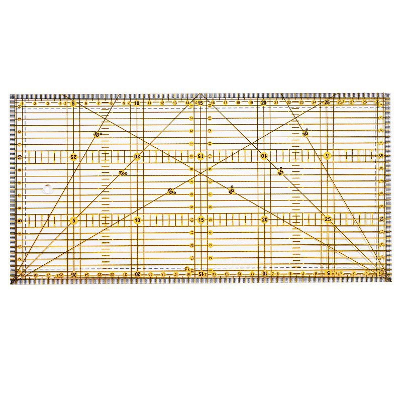 Regla de costura acrílica cuadrada negra transparente cuadrada regla material de herramientas de fabricación de ropa