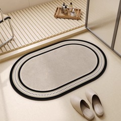フレンチシンプルスタイル珪藻泥フロアマット浴室トイレ吸水性滑り止めマット玄関ドア滑り止めフロアマット