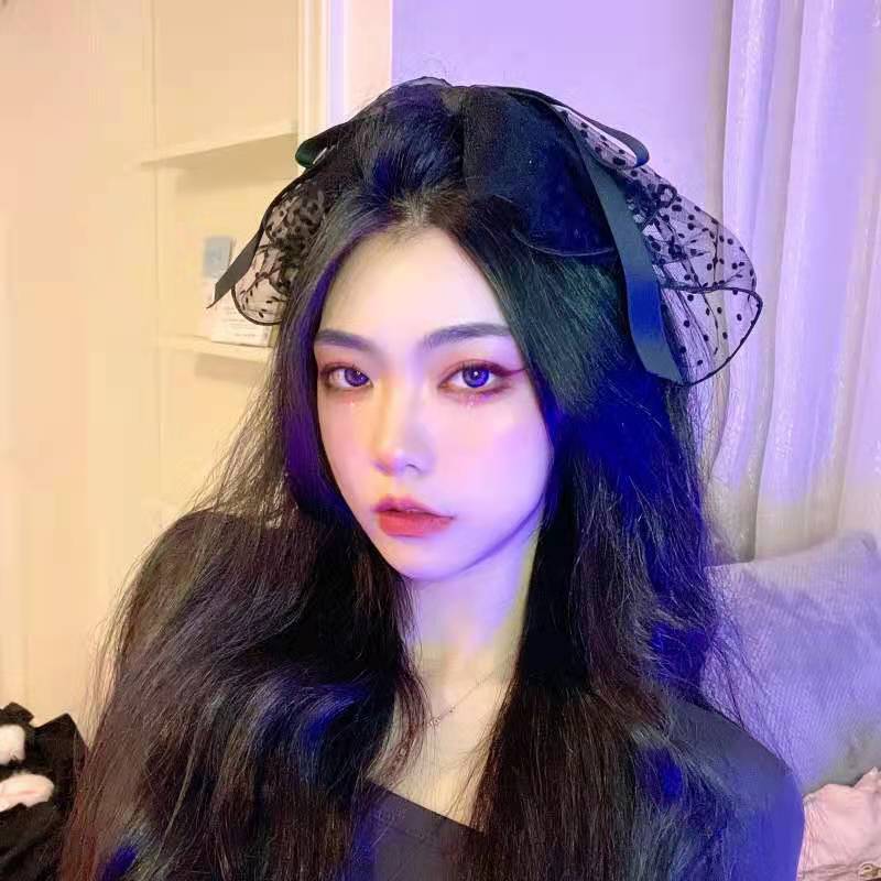 白いレースの頭の糸の大きい蝶結びのヘアピンのトップクリップの後頭部のクリップの森系の超仙のヘアピンの糸の髪飾りの女性|undefined