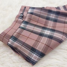 学院风JK白桃香粉色辣妹格子半身裙短裙高腰显瘦百搭格纹甜美百褶