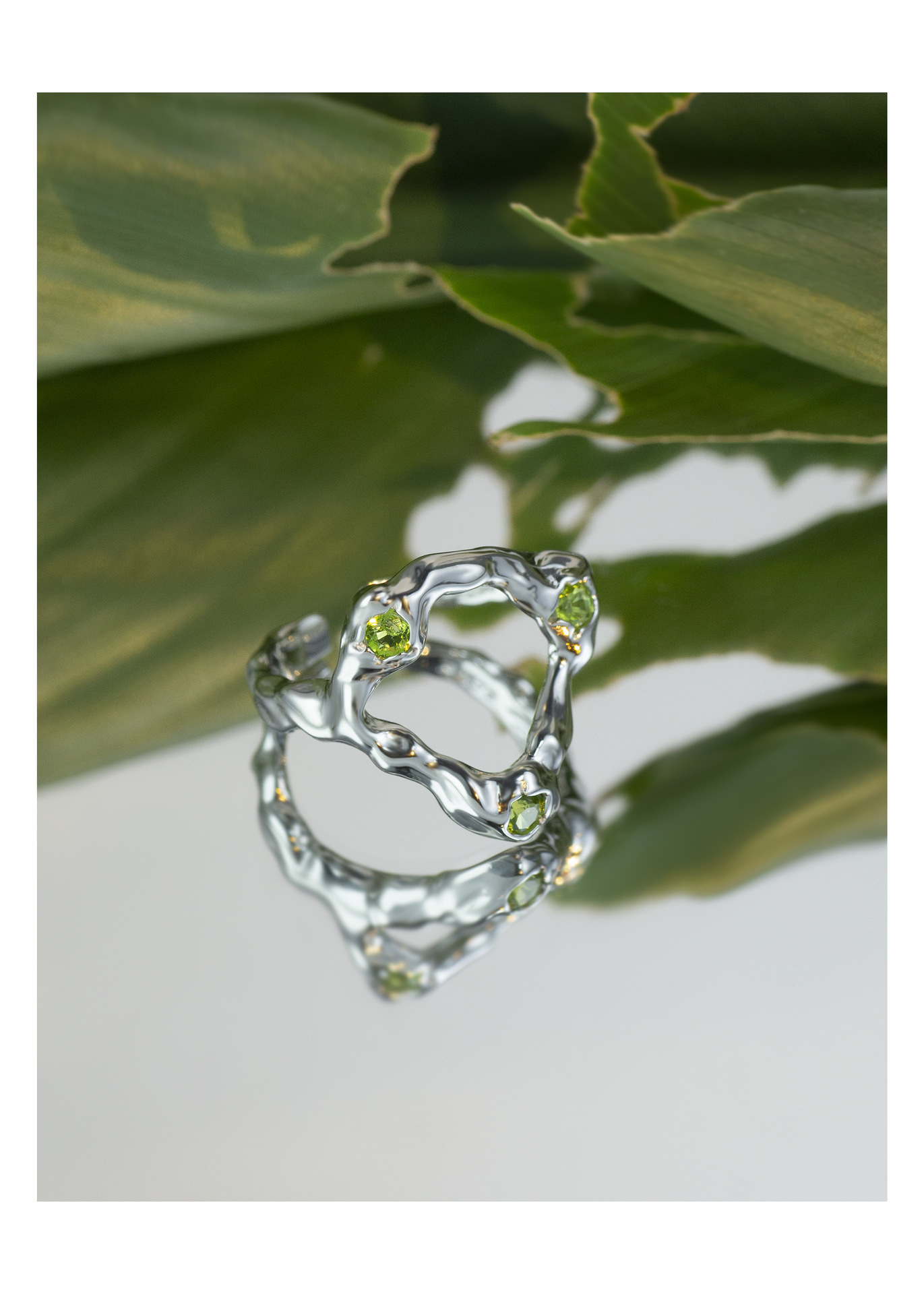 INS Style Geometric Copper Plating Zircon Rings 1 Piece