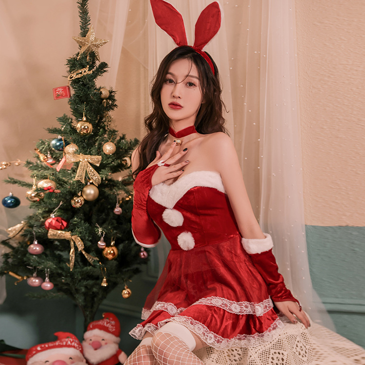 New Christmas theme costume costume cosplay Christmas bunny girl dress New Year Christmas dress for women
