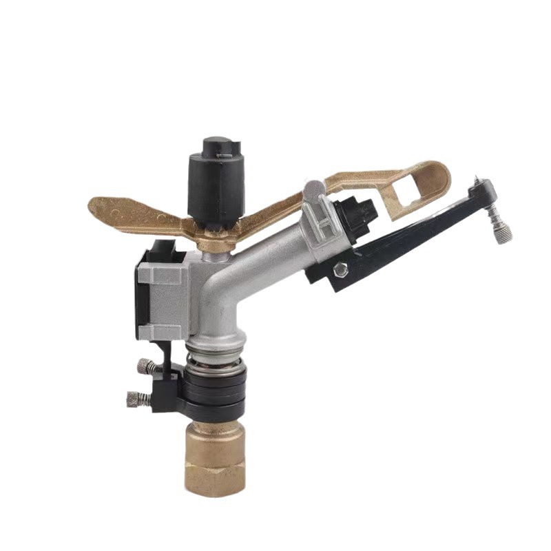 Fábrica mayorista de riego agrícola 1 pulgada boca de cobre rocker pistola rociadora jardín rotación automática rociador riego suelo