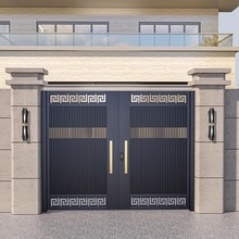 铝合金庭院大门铁艺别墅大门双开门不锈钢对开院子花园电动门