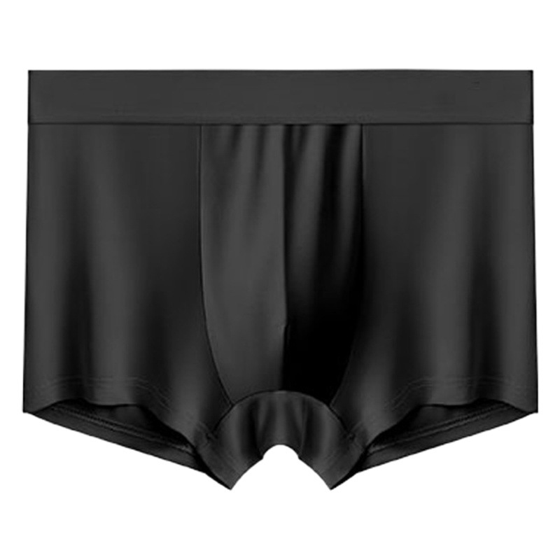 Calzoncillos bóxer de seda helada para hombre Jieyang, transpirables, de cintura media, color sólido, entrepierna de algodón puro, transpirables y de secado rápido