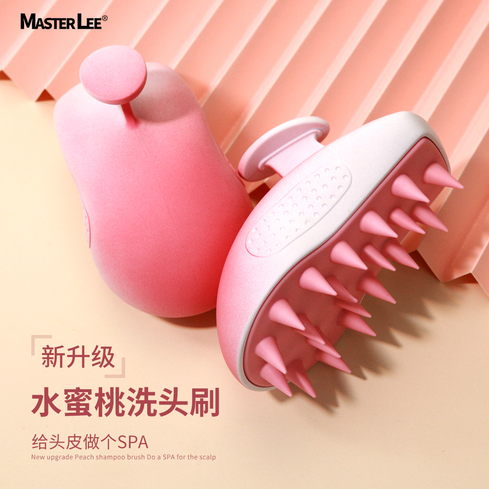 Original new girly powder silicone shampoo brush scalp massage comb household dry and wet shower shampoo brush wholesale