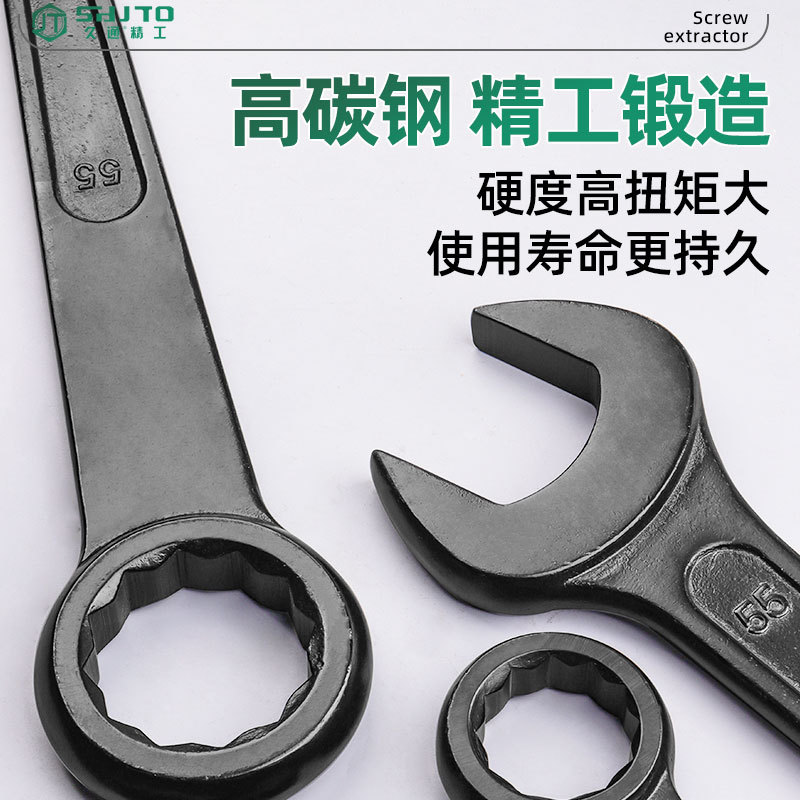 Jiutong Ventas de Fábrica negro llave abierta de una sola cabeza llave sólida herramientas de hardware