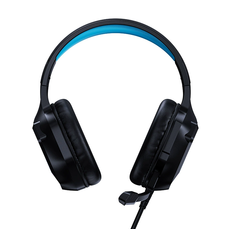 H86-Black Blue наушники, головной обод, киберспорт, проводная, крупная маркировка, фильм, символ, световые эффекты
