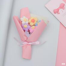 送妈妈母亲节花束 针织花束5朵创意毛线花束礼盒装饰搭配批发成品