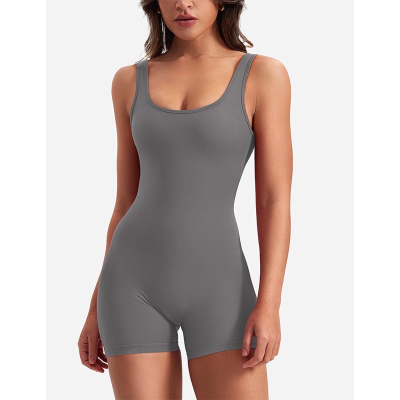 Bodysuits Tops Type Holiday, Daily, Beach Occasion Women's Holiday Daily Beach Bodysuits Simple Style Solid Color Shorts Hollow Out Backless Rompers