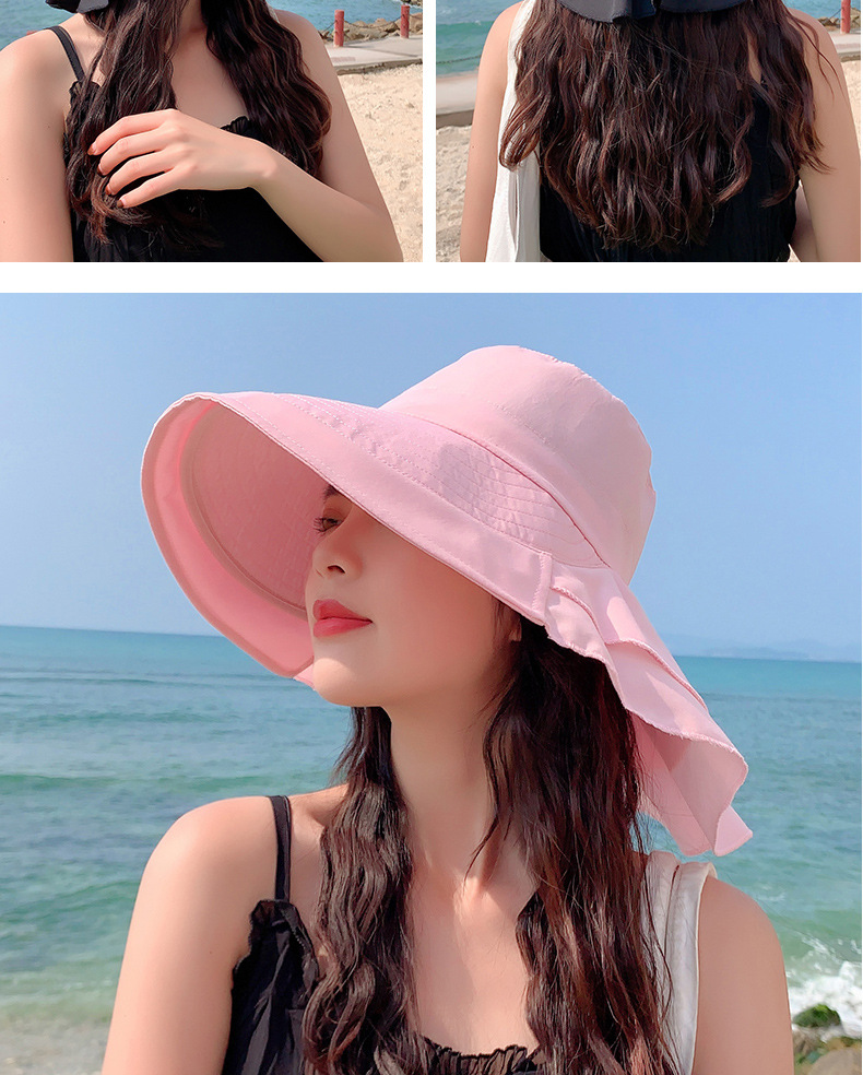 Women's Basic Solid Color Wide Eaves Sun Hat display picture 4