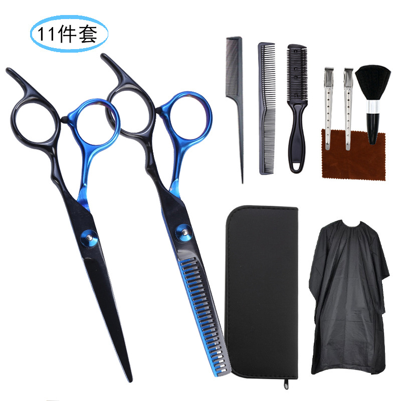 Kit de Tijeras de Peluquería Profesional, 11/14 Piezas, Incluye Navaja de Afeitar