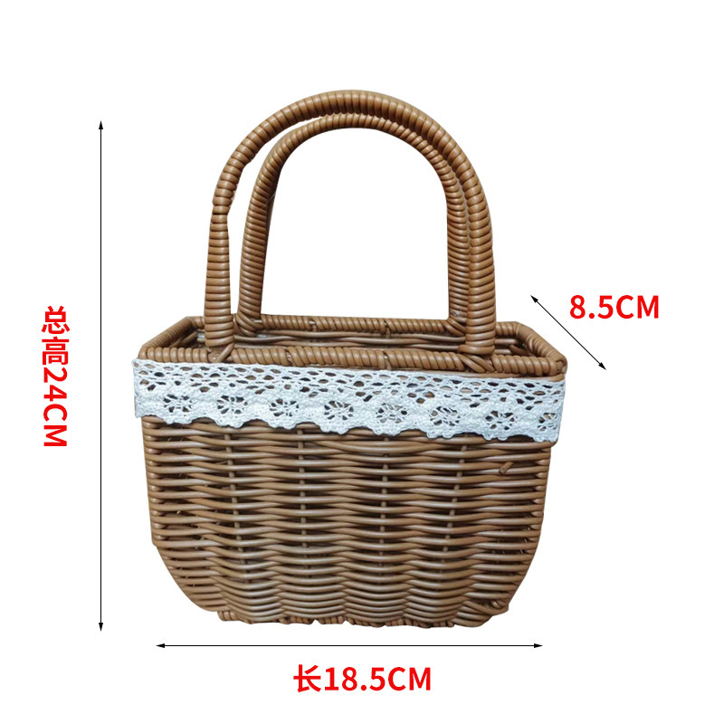 Cesta de Flores Tejida a Mano de Hierba Natural, Decorativa, para Arreglos Florales y Fiestas